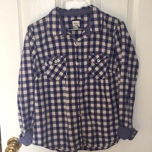 Forever 21 Buffalo Plaid & Chambray Button Down